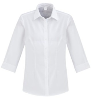 Ladies Regent 3/4 Sleeve Shirt:White
